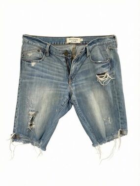 NWOT Abercrombie & Fitch Light Blue Distressed Denim Jean Shorts